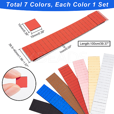 AHADEMAKER 7 Sets 7 Colors Acrylic Self-Adhesive Mosaic Tiles AJEW-GA0005-51-1