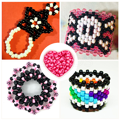 800Pcs Plastic Pearlized Beads KY-SP0001-53C-1
