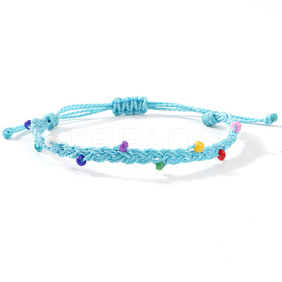 Glass Beads Braided Bead Bracelets TN6908-9-1