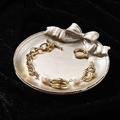 Stainless Steel Cable Chains Link Bracelets BJEW-F485-02G-1