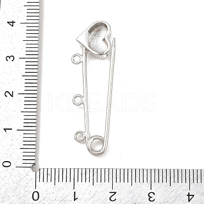 Heart Brass Brooch Findings KK-Z132-01P-01-1