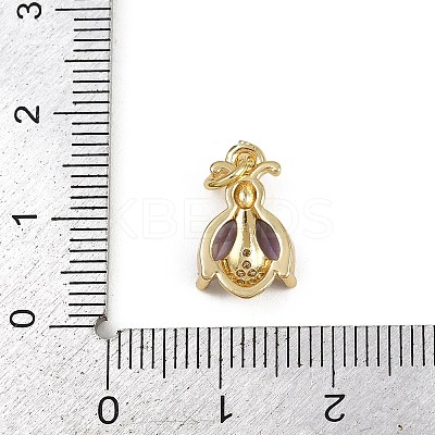 Brass Micro Pave Cubic Zirconia Charms KK-D409-37G-C-1