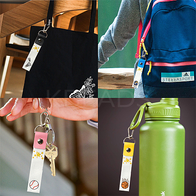 PU Leather & Cotton Name Marker Keychain AJEW-WH0514-003-1