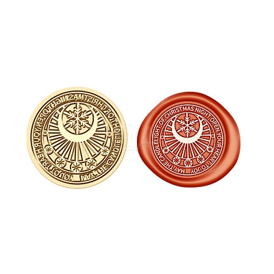 Christmas Series Wax Seal Brass Stamp Head AJEW-Z031-04G-22-1