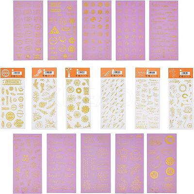 Glitter Self Adhesive Waterproof Hot Stamping Stickers DIY-PH0001-95-1