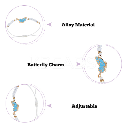 10Pcs 5 Sets 5 Styles Stainless Steel Enamel Link Bracelets BJEW-HS0001-13-1