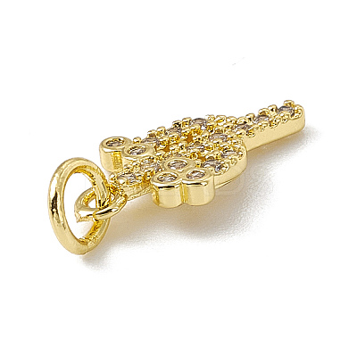 Brass Micro Pave Cubic Zirconia Charms ZIRC-F132-04G-1