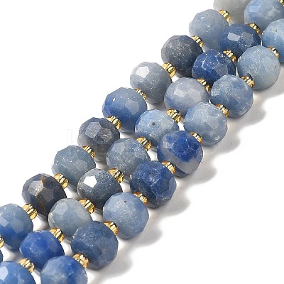 Dyed & Heated Natural Blue Aventurine Beads Strands G-P508-A13-01-1
