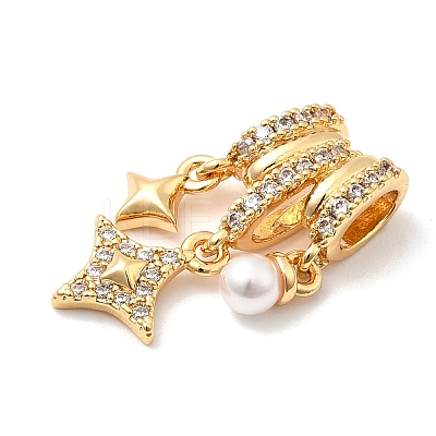 Brass Micro Pave Cubic Zirconia Pendants KK-F916-26G-1