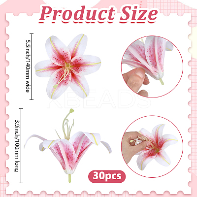 PVC Artificial Lily Flower Heads DIY-WH0591-594-1