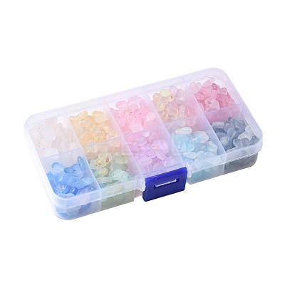 400Pcs 10 Colors Transparent Acrylic Beads OACR-FS0004-08-1