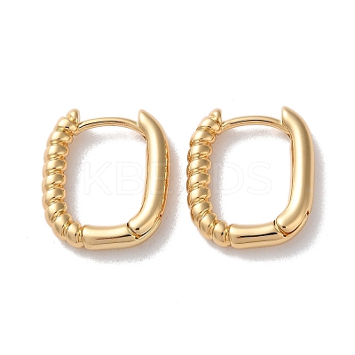 Half Spiral Rectangle Brass Hoop Earrings for Women LS-EJEW-B056-18G-1