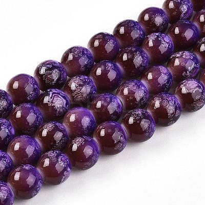 Baking Paint Glass Beads Strands DGLA-N008-10mm-03-1