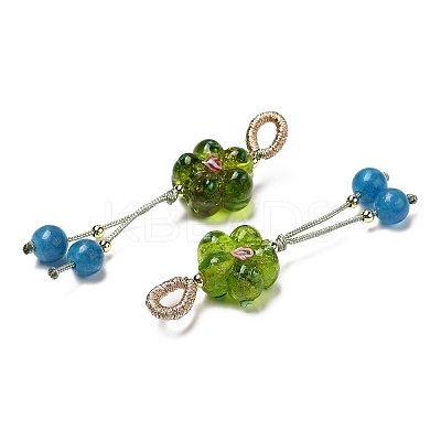 Handmade Lampwork Flower Pendant Decorations LAMP-G159-01-1
