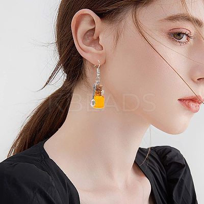 Bees Alloy Resin Dangle Earrings FS-WGAE13C-01-1