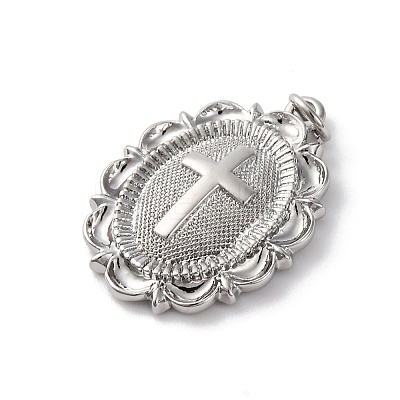 Brass Pendants with Jump Ring KK-V016-09P-1