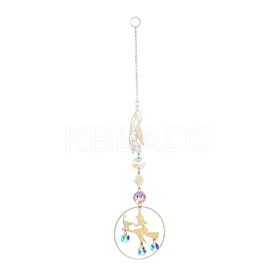 Brass Big Pendant Decorations HJEW-M005-01G-01-1
