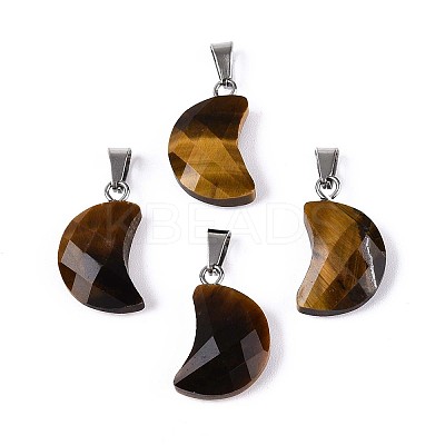 Natural Tiger Eye Pendants G-N349-02E-P-1