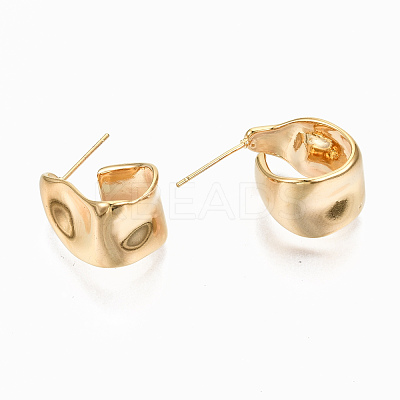 Brass Half Hoop Earrings KK-S356-149G-NF-1