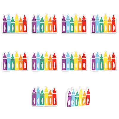 10Pcs Crayon Food Grade Eco-Friendly Silicone Beads SIL-GO0001-18-1