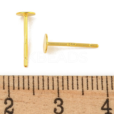 925 Sterling Silver Flat Pad  Stud Earring Findings STER-K167-045C-G-1