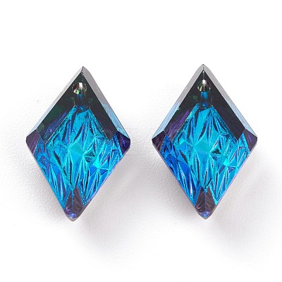 Embossed Glass Rhinestone Pendants GLAA-J101-04B-1