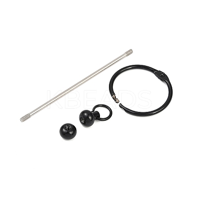 Iron Bar Beadable Keychain Clasps AJEW-R004-02EB-1