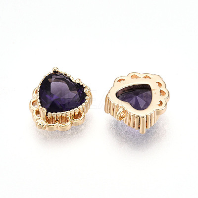 Brass Pave Cubic Zirconia Pendants ZIRC-T016-09-1