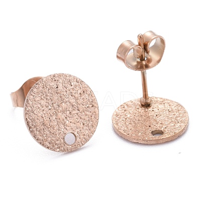 Ion Plating(IP) 304 Stainless Steel Stud Earring Findings X-STAS-Z021-B-01RG-1