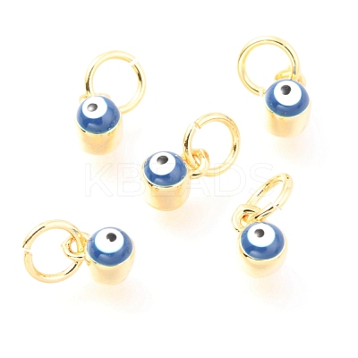 Brass Enamel Pendants KK-Y001-02C-03G-1