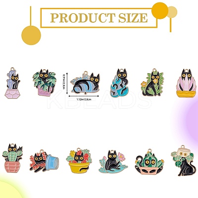 24Pcs 12 Style Alloy Enamel Pandants ENAM-SZ0004-19-1
