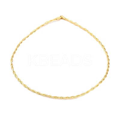 Brass Double Braided Round Snake Chain Necklaces MAK-L041-01G-1