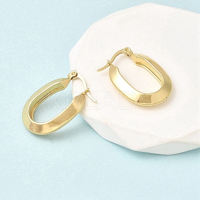 Oval 201 Stainless Steel Hoop Earrings EJEW-Z151-06G-1