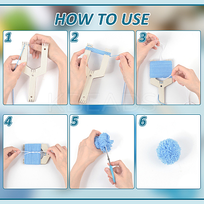 Wood Pom Pom Maker Kit WOOD-WH0050-008-1
