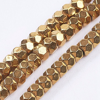 Electroplate Non-Magnetic Synthetic Hematite Beads Strands G-F562-S07-1