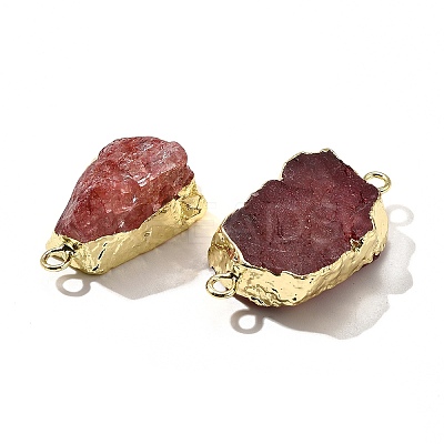Raw Rough Natural Dyed Quartz Crystal Links Connector Charms G-K189-04LG-09-1