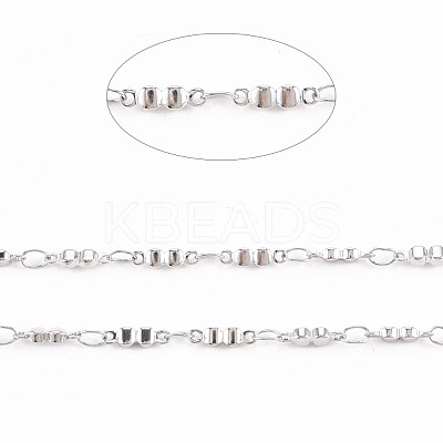 201 Stainless Steel Glasses Shape & Oval Link Chains STAS-N092-113-1