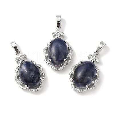 Natural Sodalite Oval Pendants G-NH0025-15P-17-1