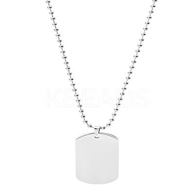 1Pc Stainless Steel Blank Military Dog Tag Pendant Necklaces NJEW-LP0001-05-1