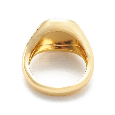 Brass Signet Ring for Women RJEW-E058-01G-06-1