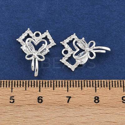 Brass Micro Pave Cubic Zirconia Pendants KK-K407-27S-01-1