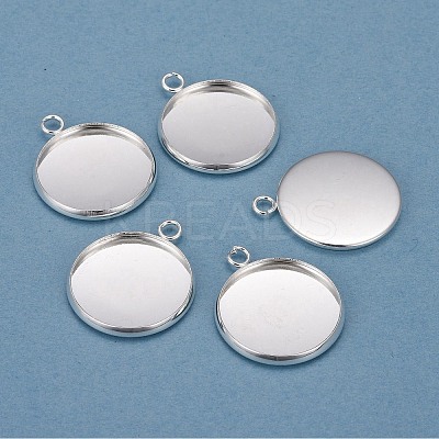 304 Stainless Steel Pendant Cabochon Settings LS-X-STAS-F191-14S-F-1