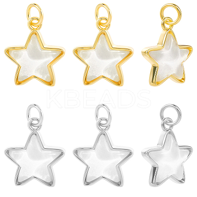 10Pcs 2 Colors Brass Charms KK-BBC0019-20B-1
