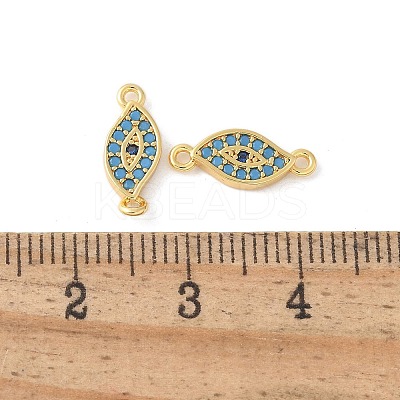 Brass Micro Pave Cubic Zirconia Connector Charms KK-U056-45G-1