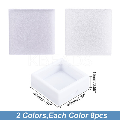 16Pcs 2 Colors Clear Window Plastic Loose Diamond Boxes OBOX-HY0001-01-1