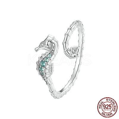 925 Sterling Silver Micro Pave Cubic Zirconia Adjustable Open Cuff Rings for Women FS-WG3D7C7-01-1