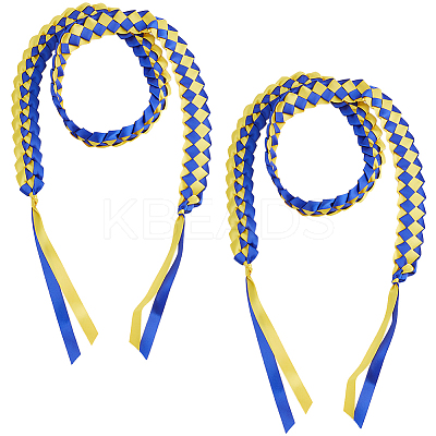 Two Tone Graduation Ribbon Leis FIND-WH0423-78C-1