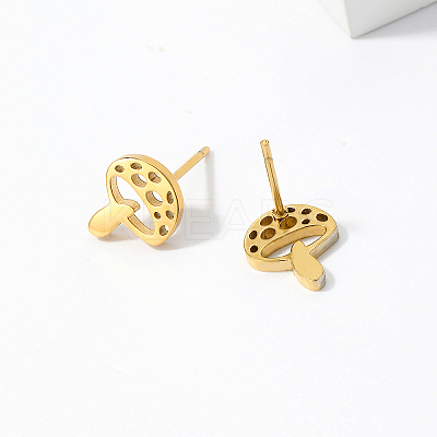 Elegant Mushroom 201 Stainless Steel Stud Earrings UQ0221-1