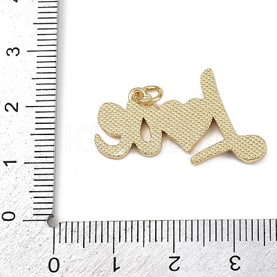 Word Love Theme Brass Enamel Pendants KK-B150-19G-02-1