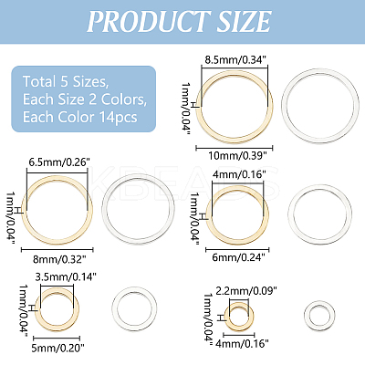140Pcs 10 Styles Brass Linking Rings KK-PH0010-04-1